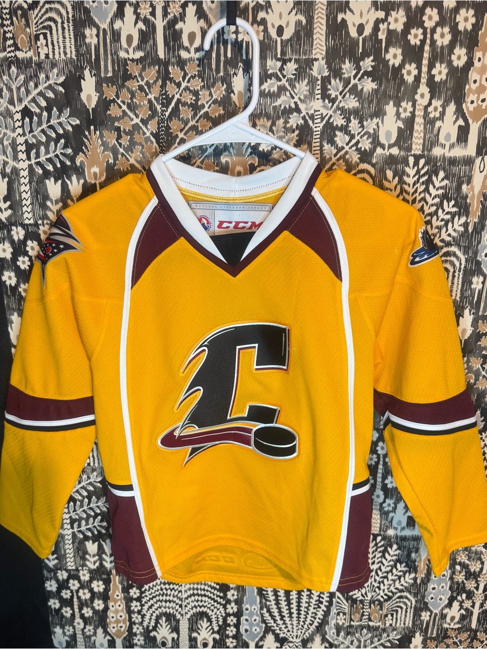 CCM Kids Gold and Maroon Hockey Jersey